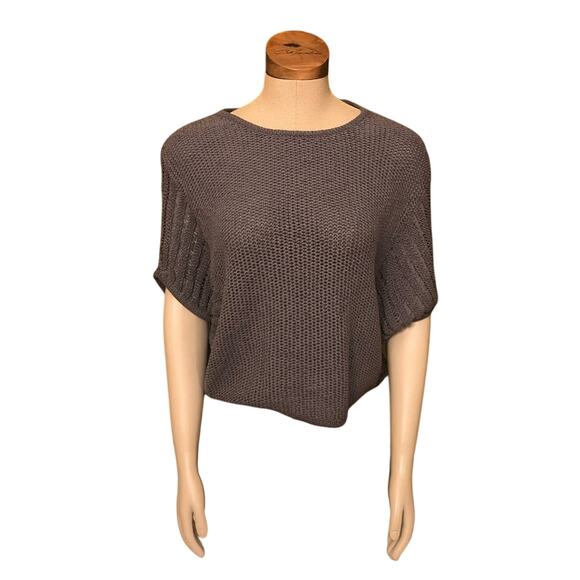 GAP Short Sleeve Sweater Sz Medium M Gray Cropped NWT New $59.99 MSRP Boho - Picture 1 of 10